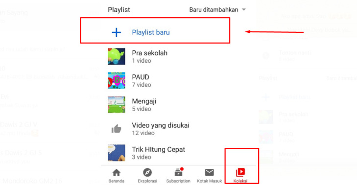 Gambar 1 – Cara membuat playlist di youtube android | Jual Follower