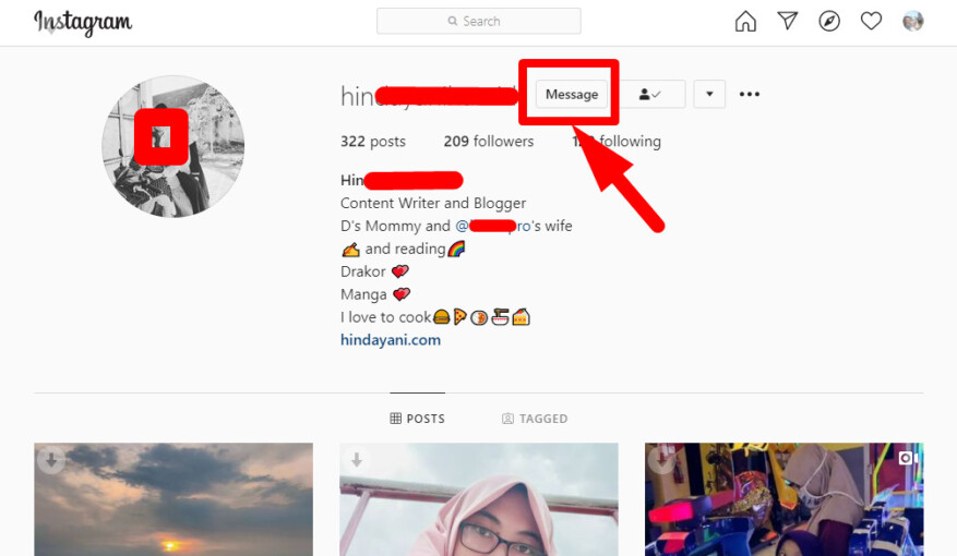 cara dm ig di pc