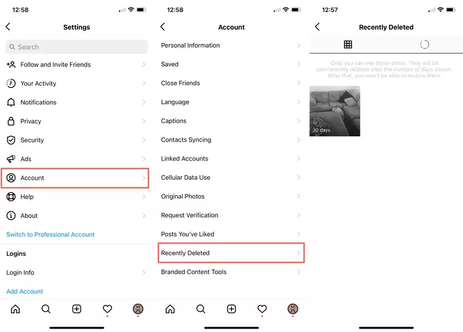 Cara Mengembalikan Postingan Instagram yang Terhapus di iOS