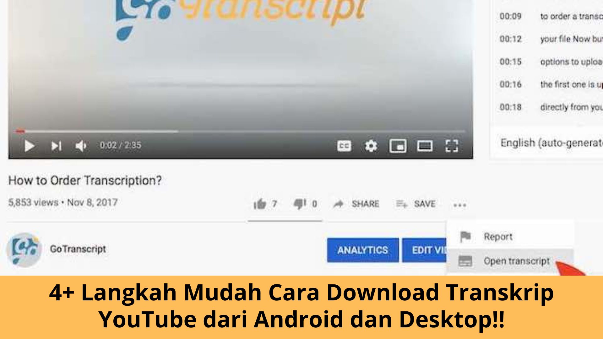 Cara Download Transkrip YouTube