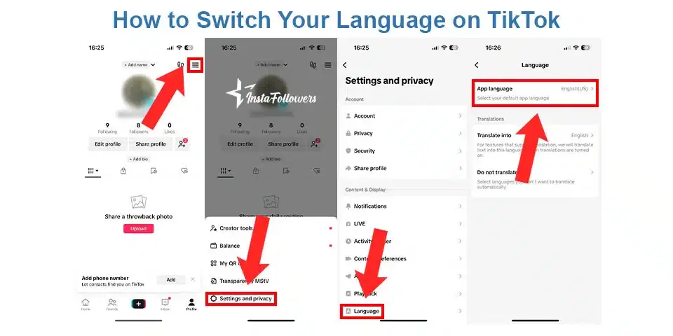 Ubah Bahasa Aplikasi TikTok