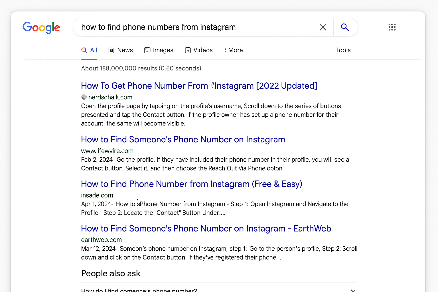 Google Search Results