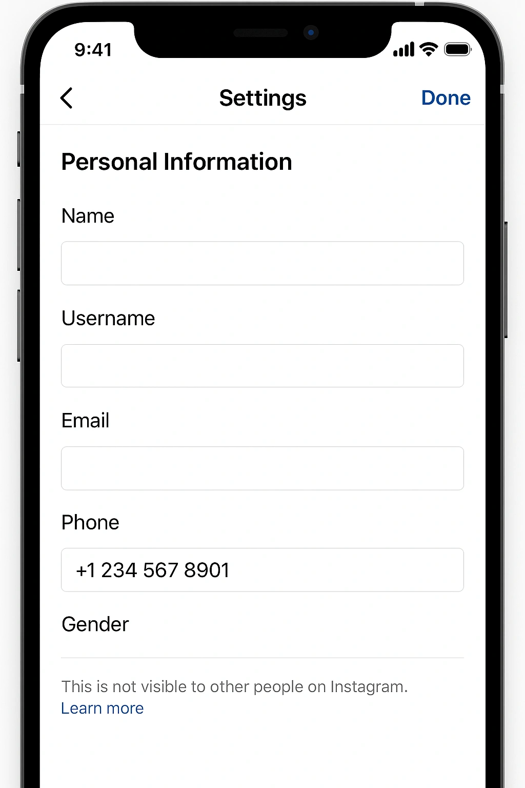 Instagram Business Profile Settings