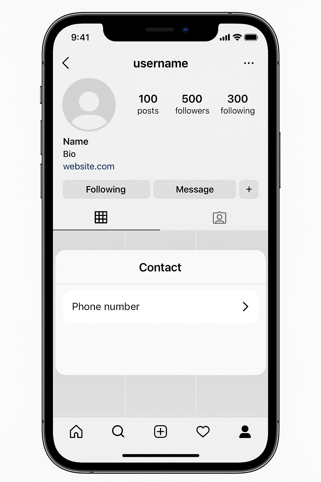 Instagram Profile Contact Information